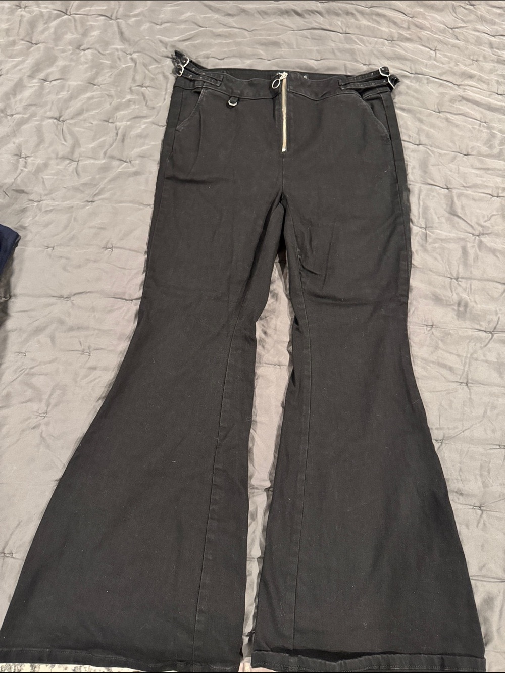 torrid Black Flare Wide-Leg Jeans with Front Zip